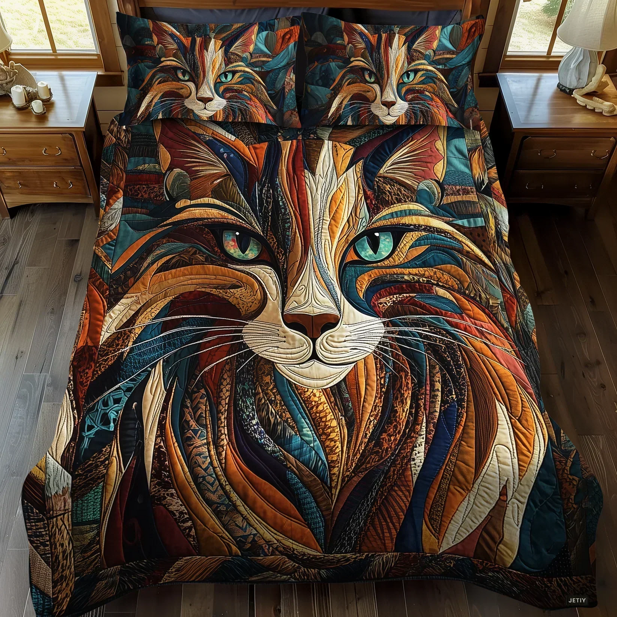 Quiltet Sengesæt 3 Dele – Gentle Purr