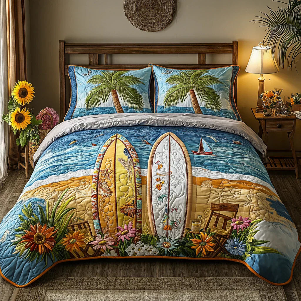 Quiltet Sengesæt 3 Dele – Tropical Breeze