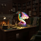 Kunstlampe i Glasmosaik – Enchanting Dragon