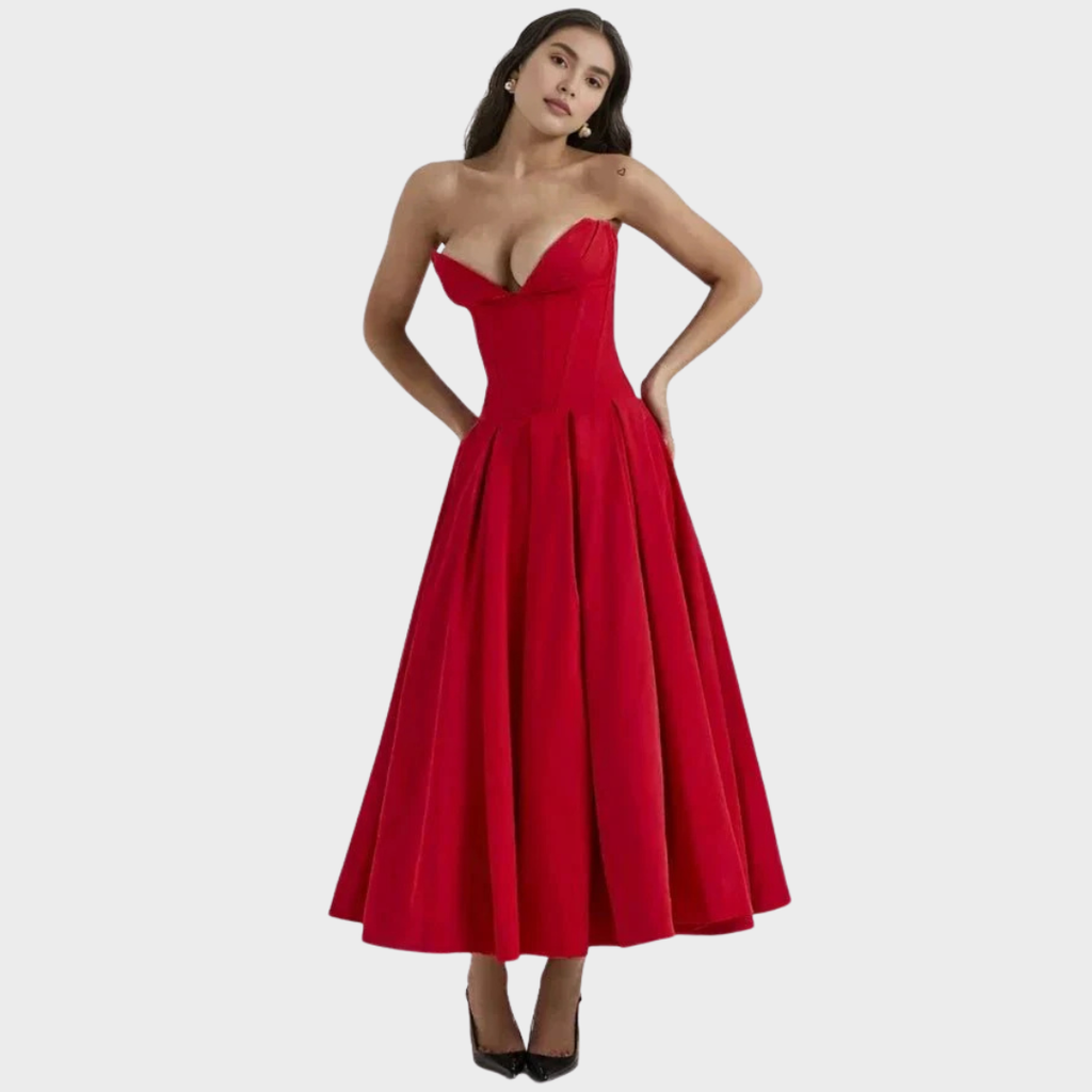 Frida | Elegant midikjole til kvinder
