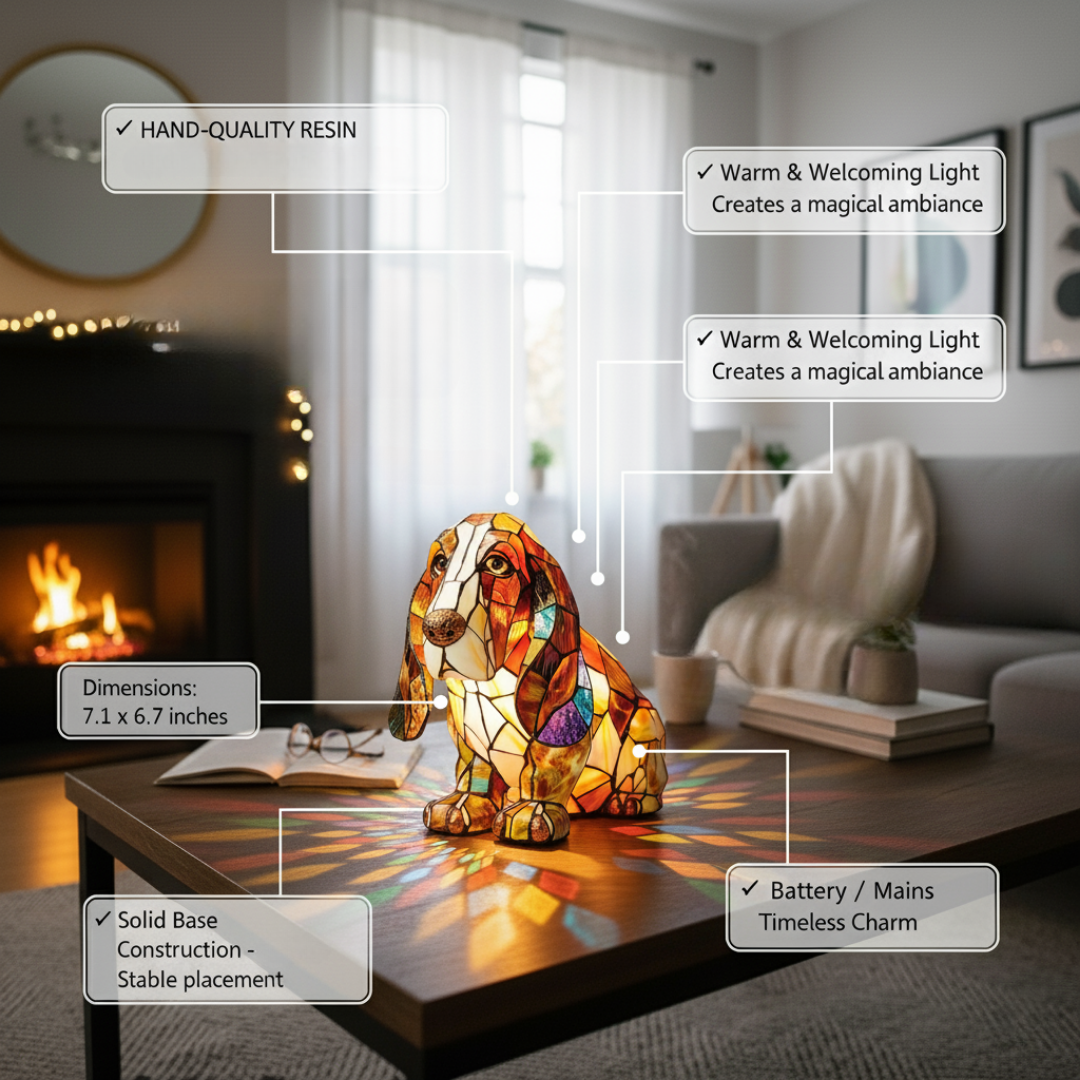 Kunstlampe i Glasmosaik – Dog