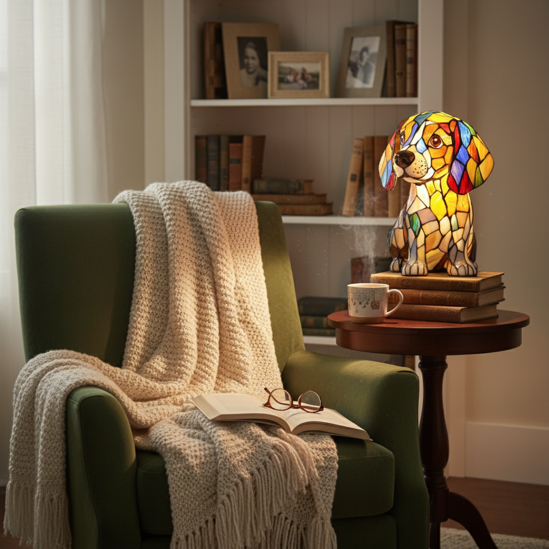 Kunstlampe i Glasmosaik – Enchanting Cat