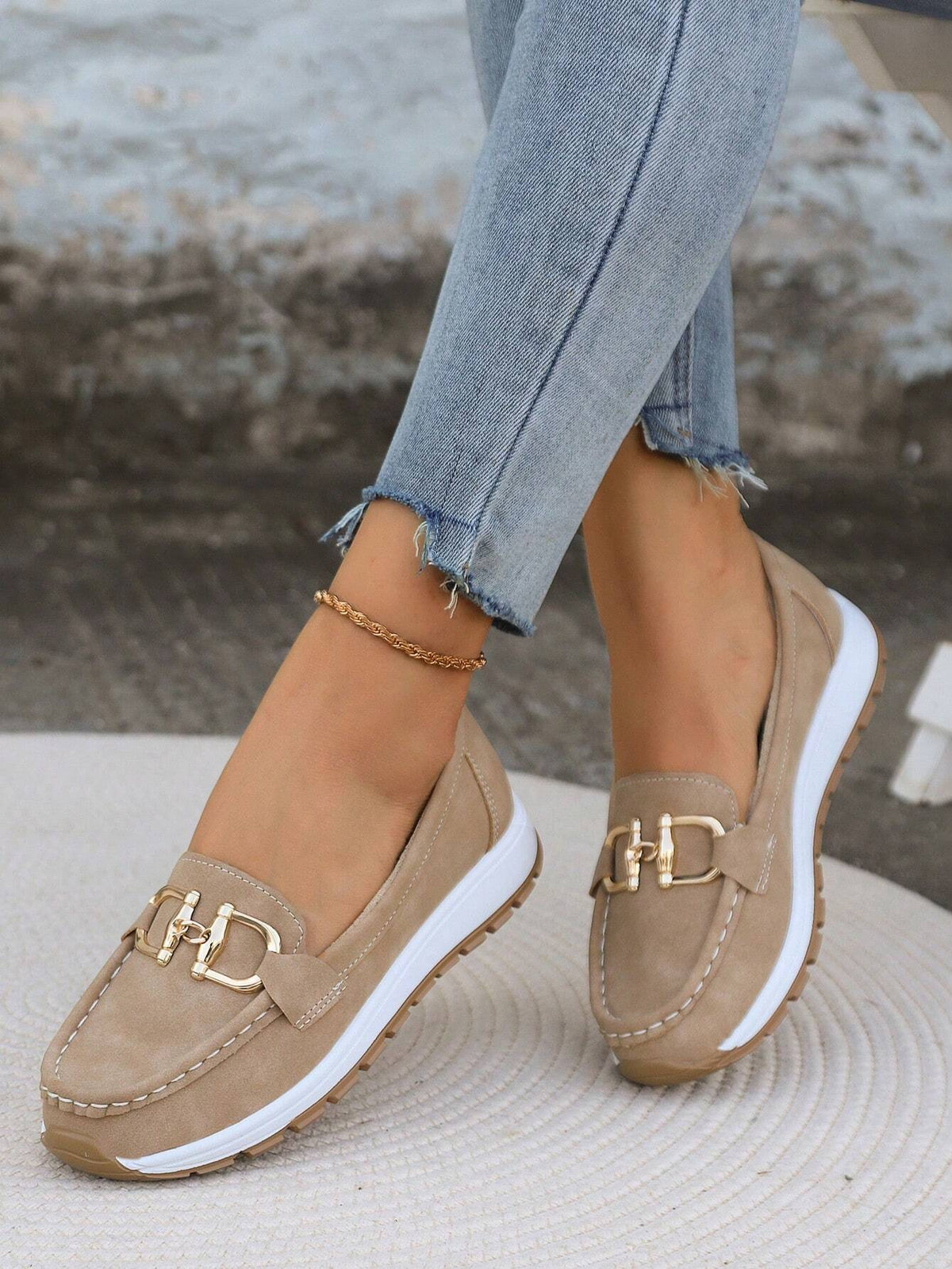 Lene – Flade loafers med spænde