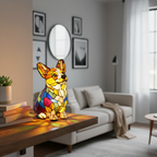 Kunstlampe i Glasmosaik – Corgi