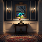 Kunstlampe i Glasmosaik – Bohemian Mushroom Lamp Floral
