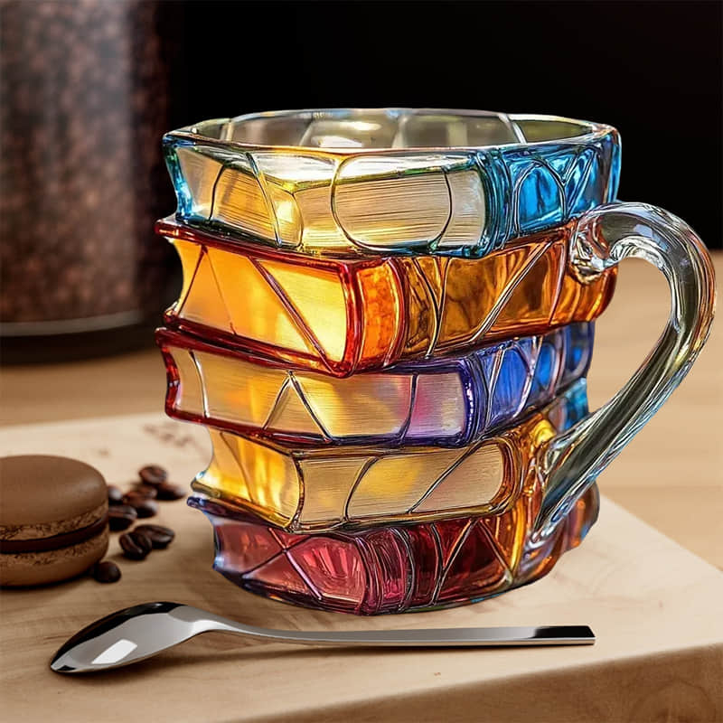 Kunstlampe i Glasmosaik – 3D Book Mug – Special Gift