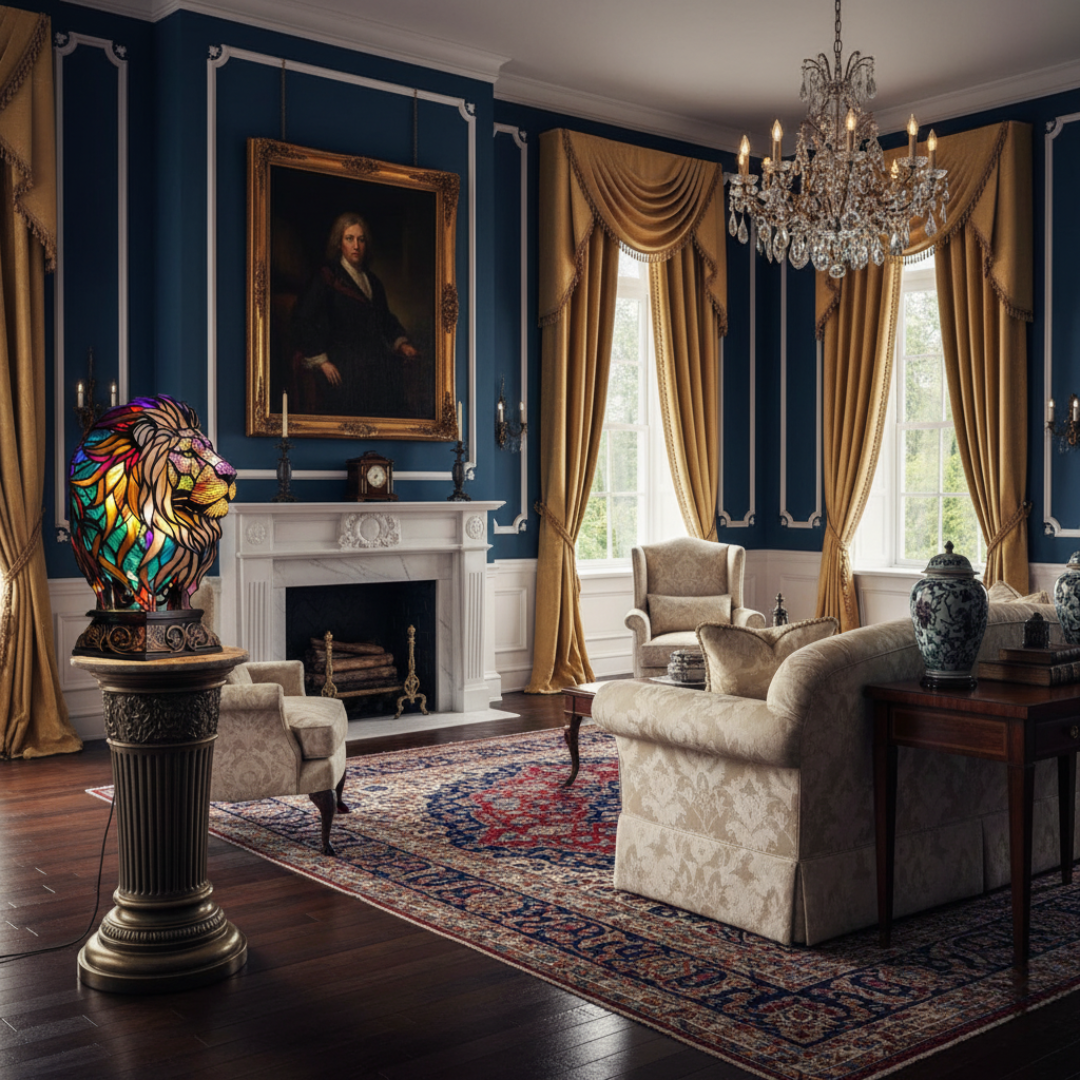 Kunstlampe i Glasmosaik – Mufasa – Enchanting Lion