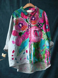 Martha | Afslappet bluse med vintage blomsterprint