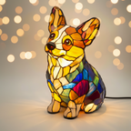 Kunstlampe i Glasmosaik – Corgi