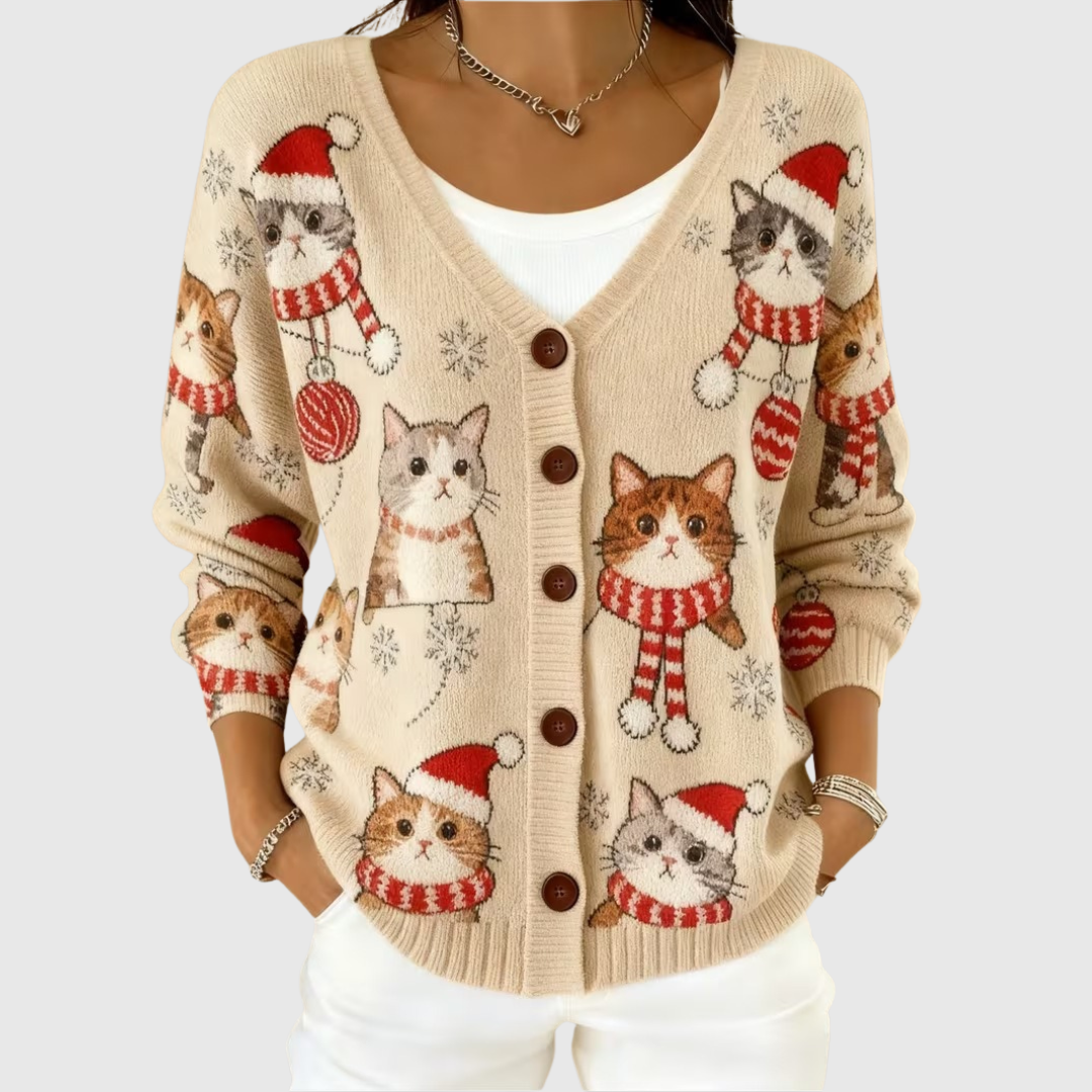 Charlotte | Behagelig knappet strikcardigan