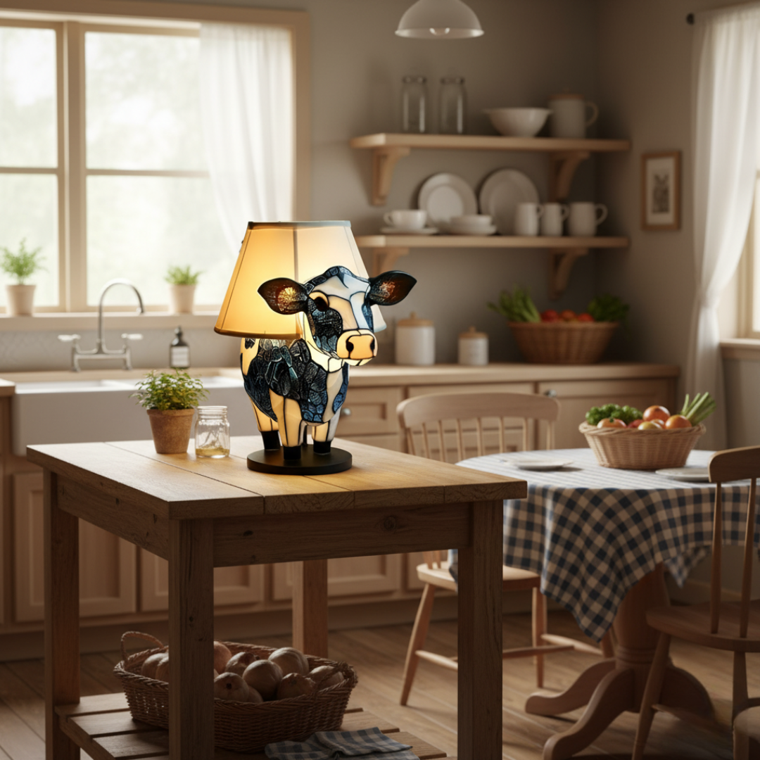 Kunstlampe i Glasmosaik – Holstein – Enchanting Cow