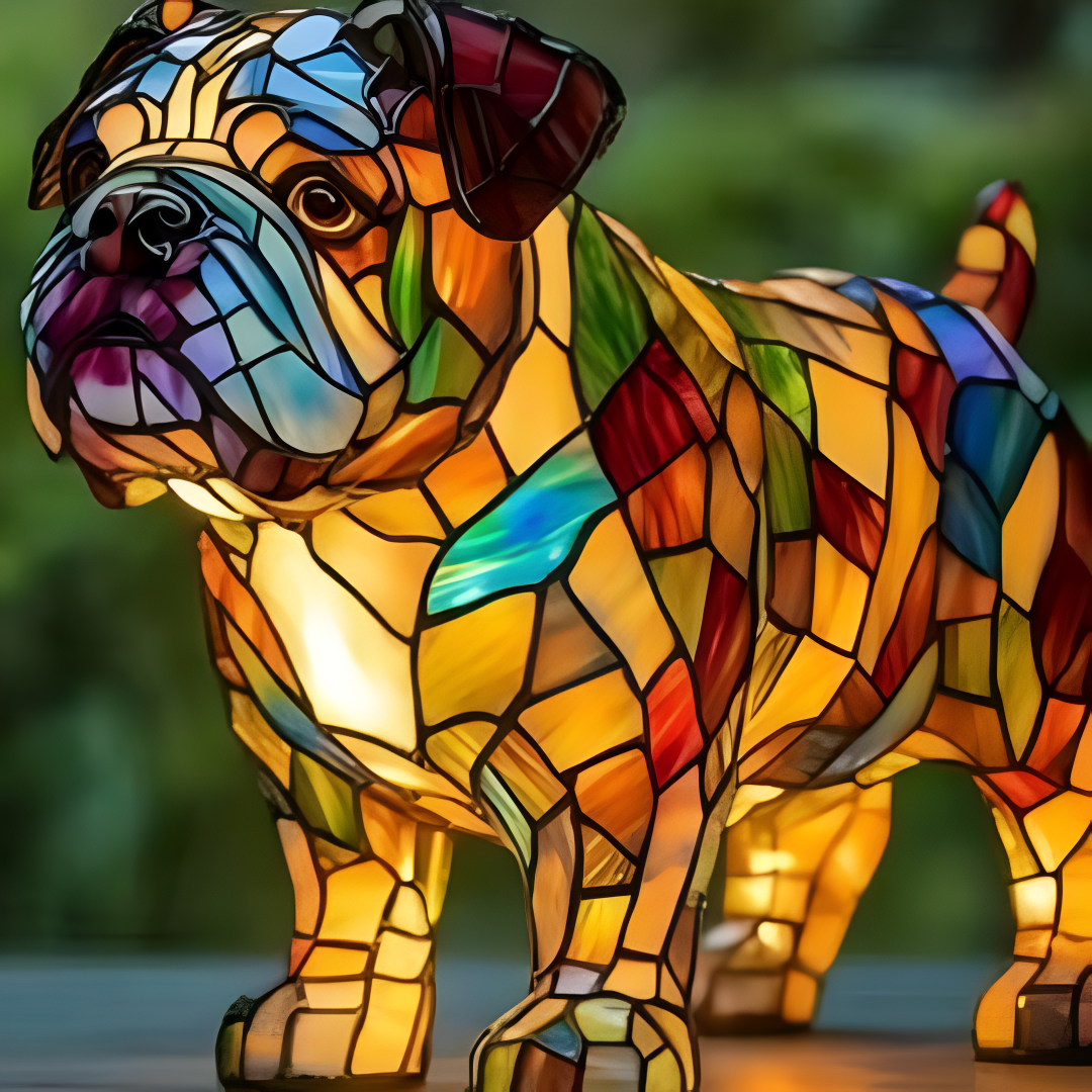 Kunstlampe i Glasmosaik – Tommy – Enchanting Dog