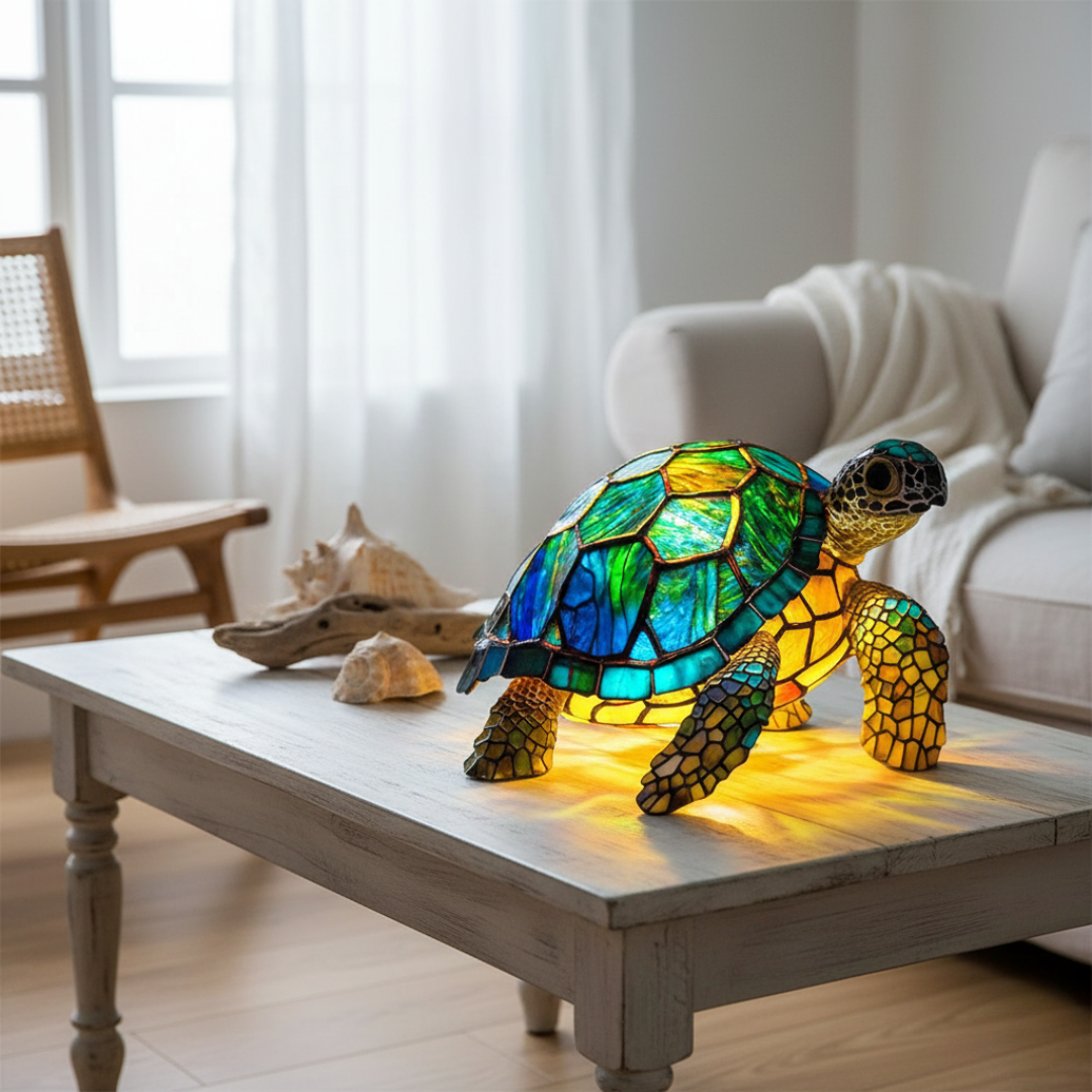 Kunstlampe i Glasmosaik – Molokai OceanTurtle