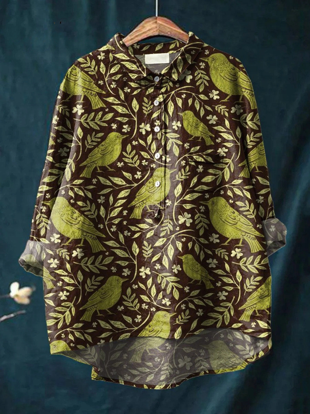 Rose | Vintageinspireret afslappet bluse med blomsterdesign
