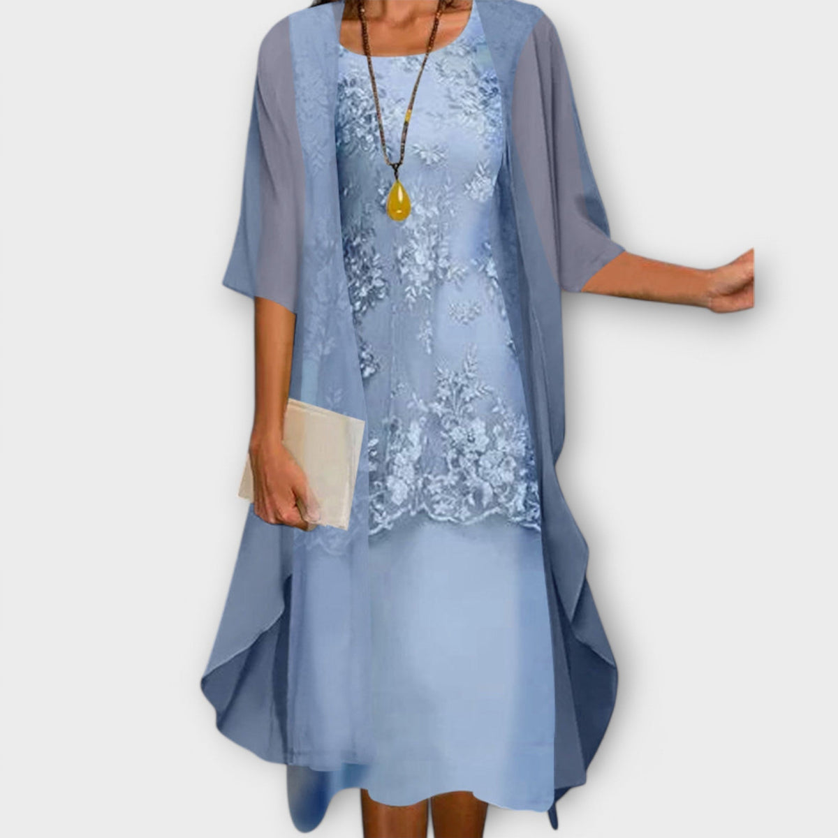 Annika – Elegant todelt chiffonkjole
