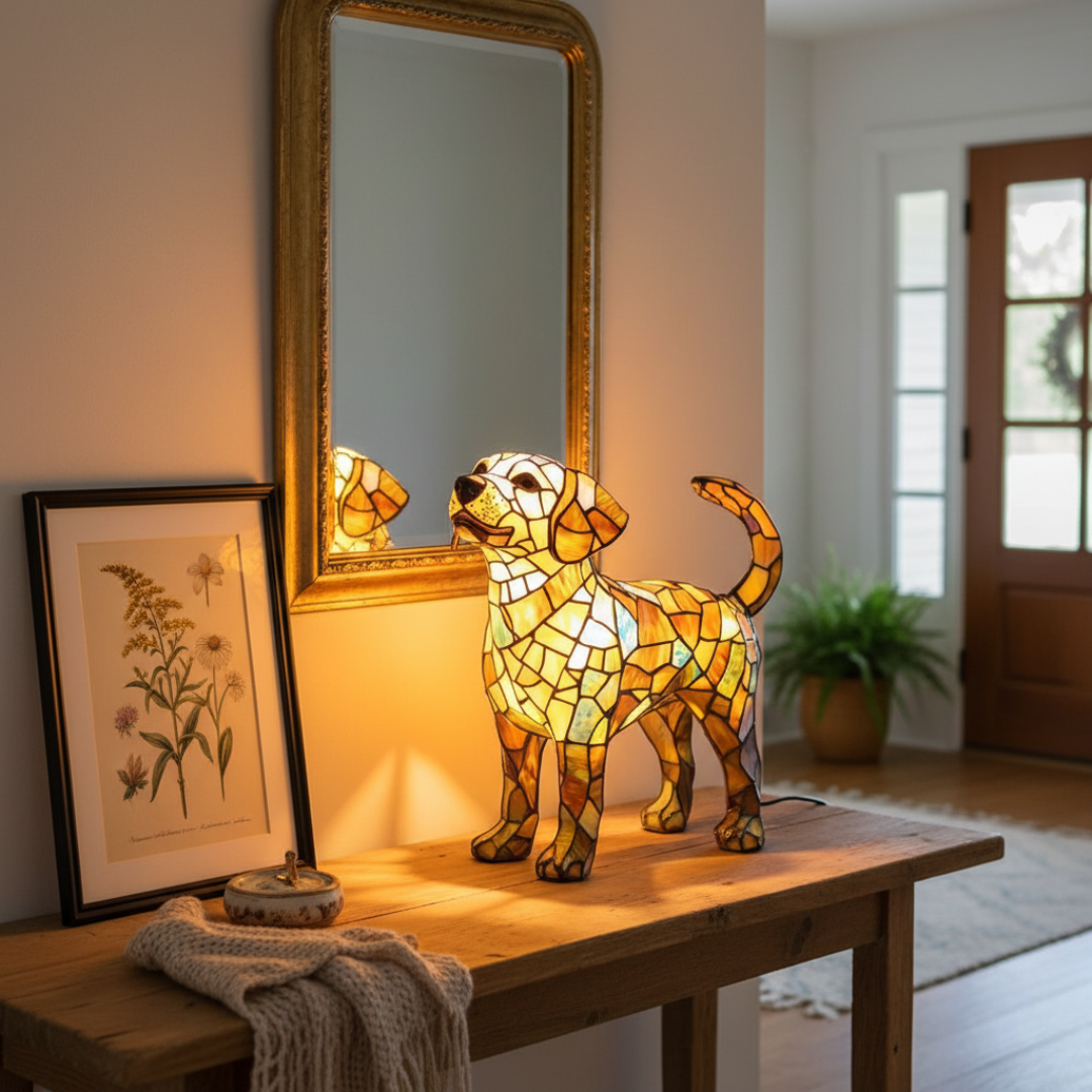 Kunstlampe i Glasmosaik – Labrador