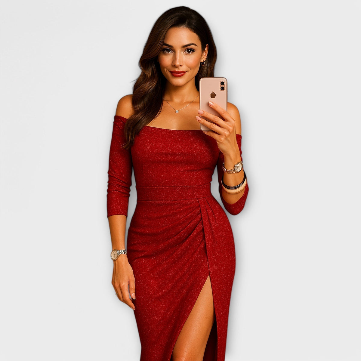 Lena – Den elegante off-shoulder-kjole
