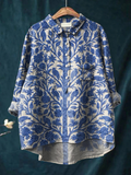 Rosemarie | Vintageinspireret afslappet bluse til kvinder med indisk blomsterdesign
