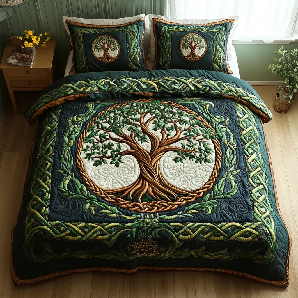 Quiltet Sengesæt 3 Dele – Tree of Life