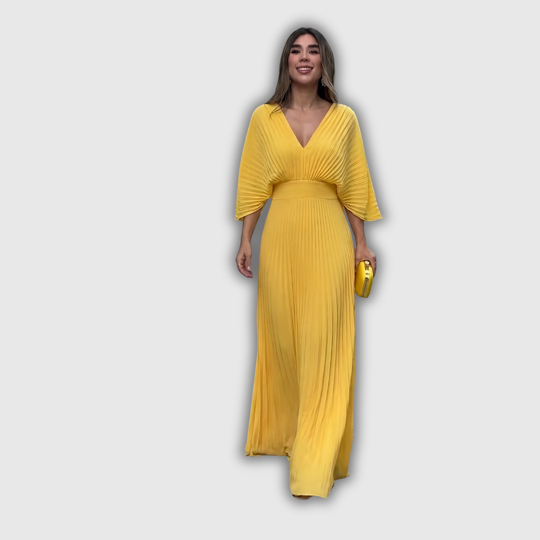 Nanna | Plisseret maxikjole med elegance