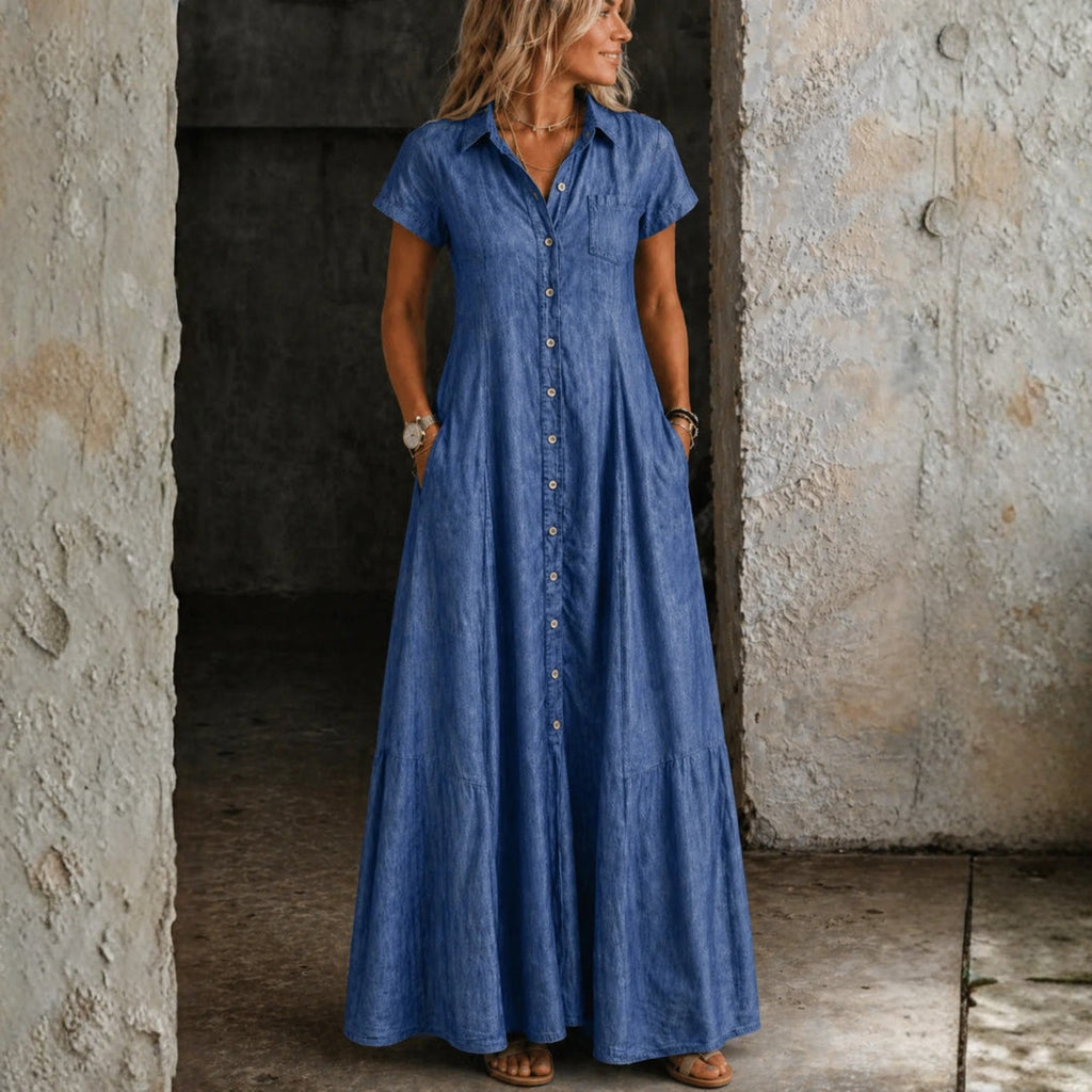 Luna – Lang denimkjole