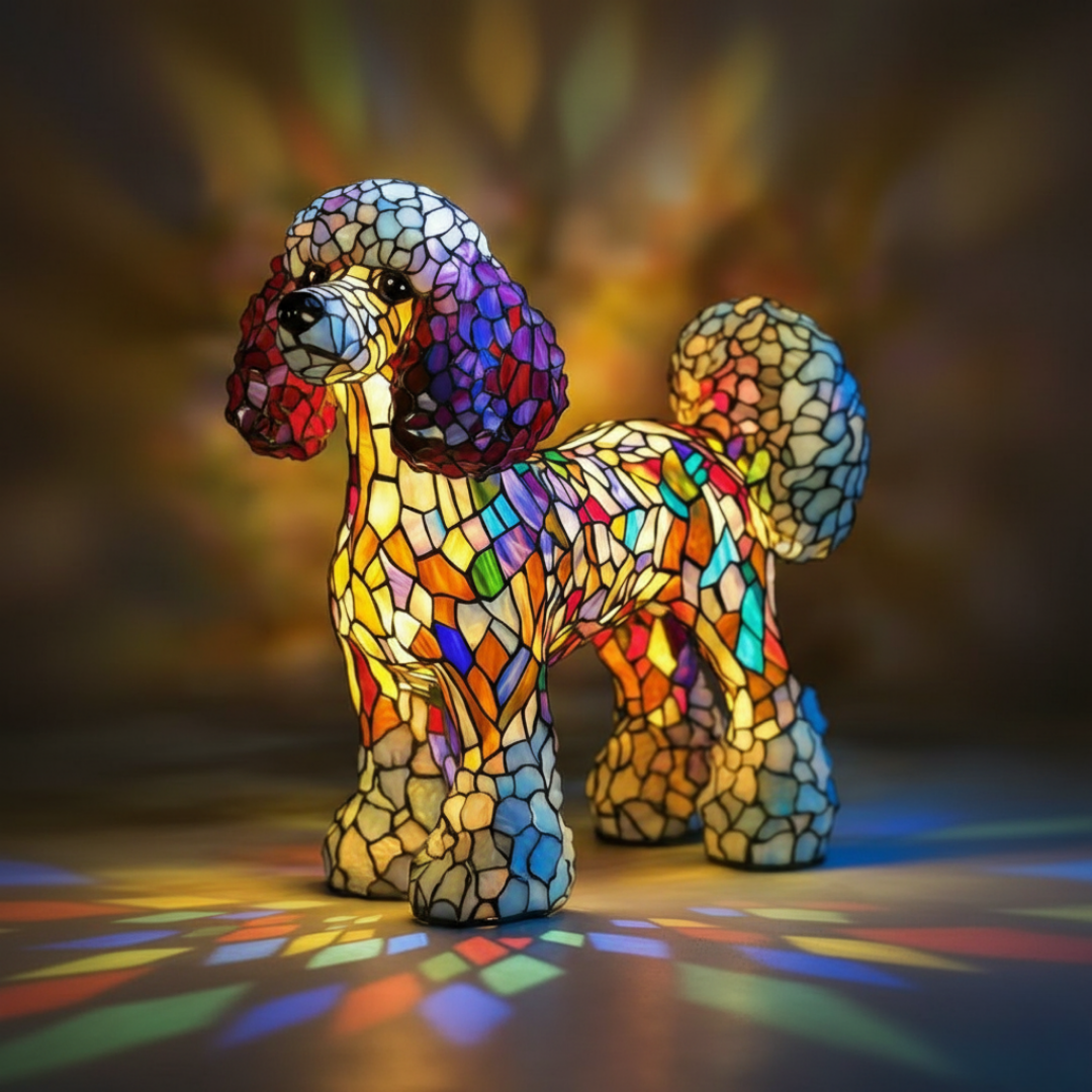 Kunstlampe i Glasmosaik – Crystal Flame