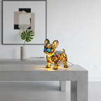 Kunstlampe i Glasmosaik – Shining French Bulldog