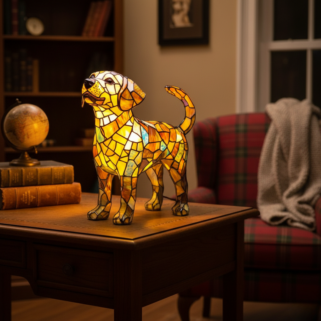 Kunstlampe i Glasmosaik – Labrador