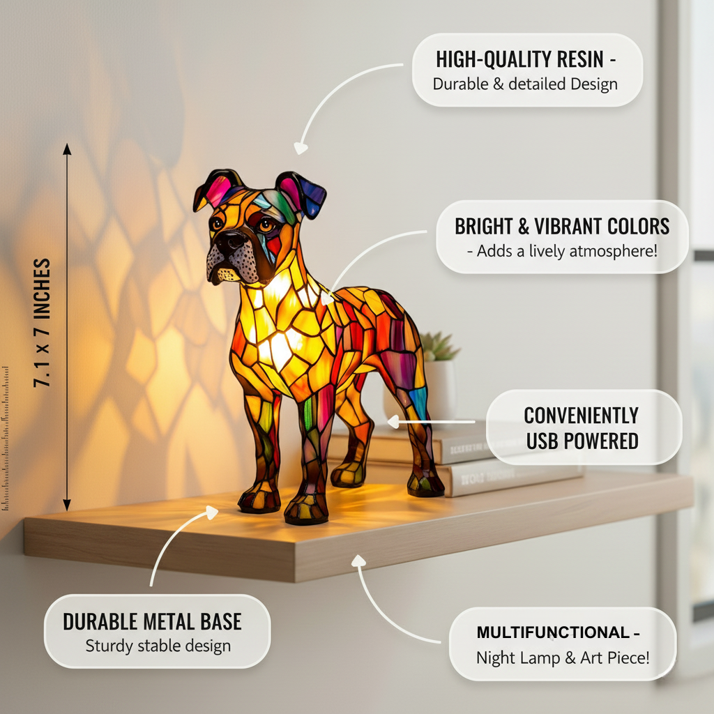Kunstlampe i Glasmosaik – Dog