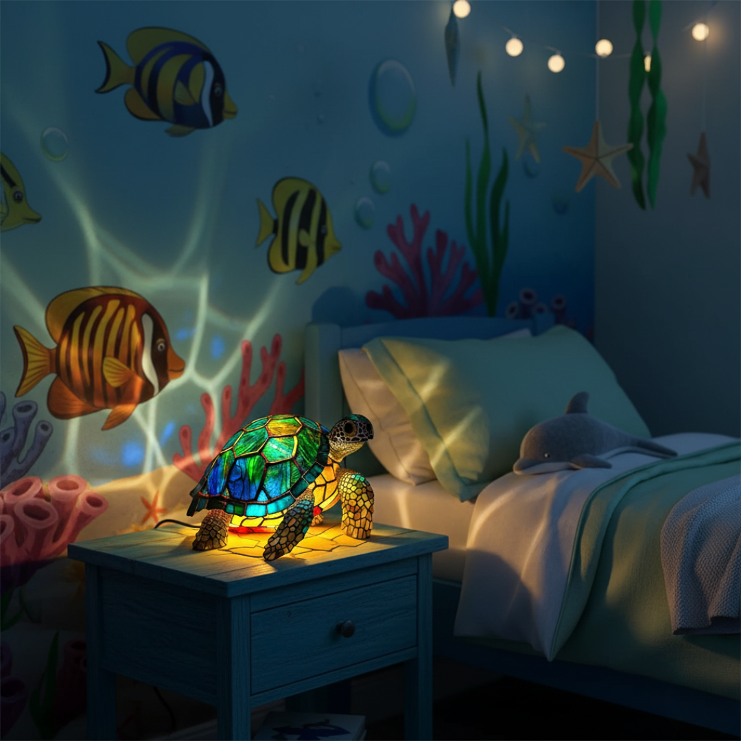 Kunstlampe i Glasmosaik – Molokai OceanTurtle
