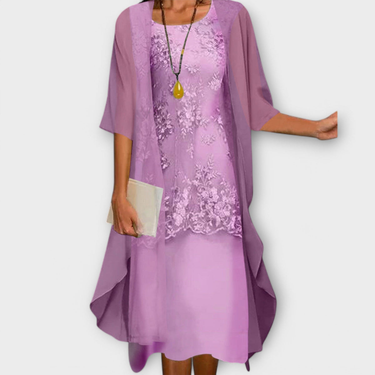 Annika – Elegant todelt chiffonkjole
