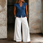 Dorte – Denimtop med V-hals