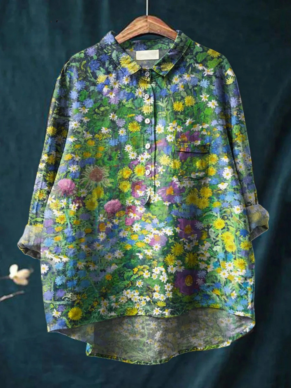 Ida | Afslappet vintagebluse med blomster til kvinder