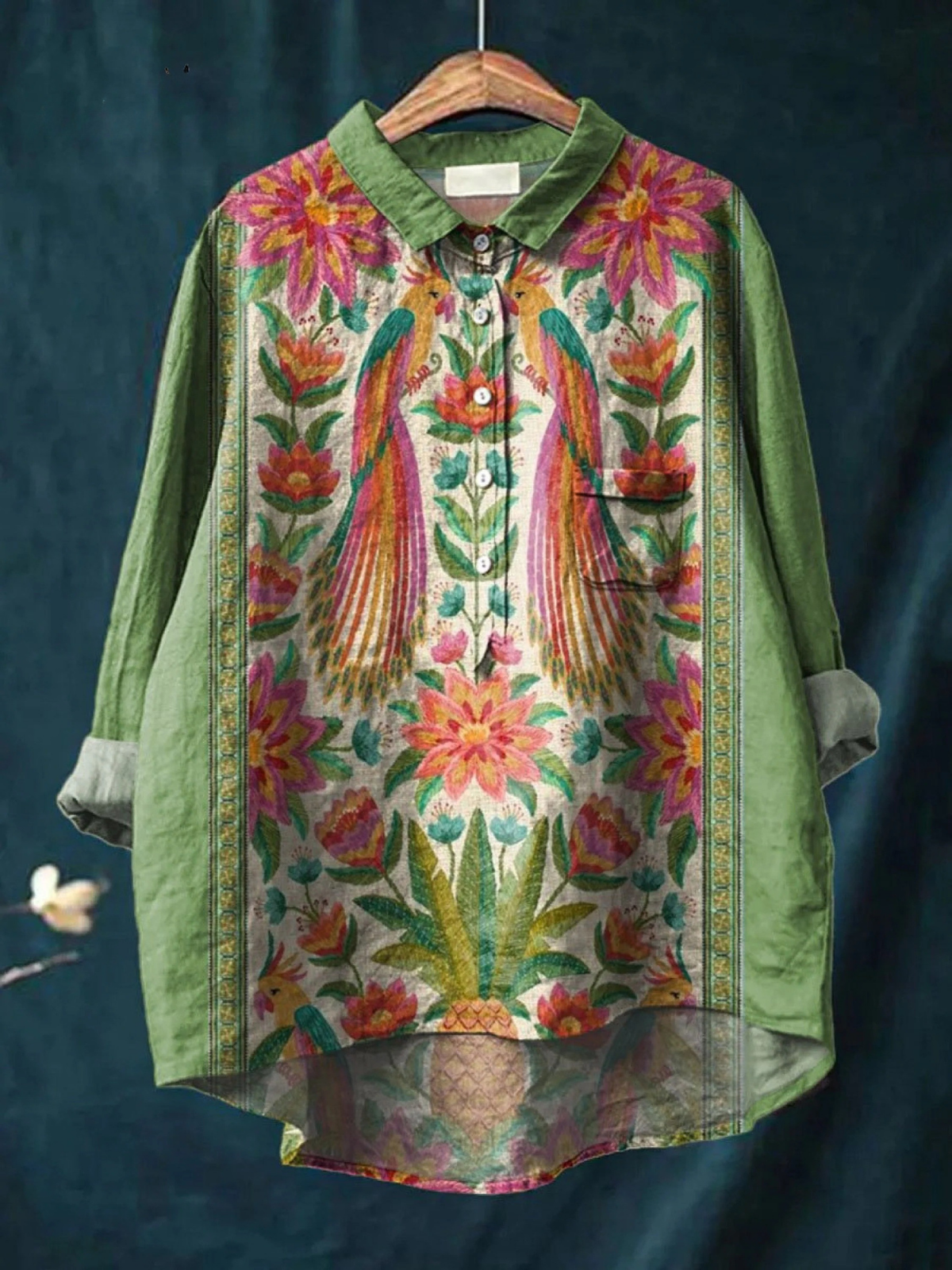 Ida | Vintageinspireret bluse med blomsterprint til kvinder