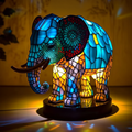 Kunstlampe i Glasmosaik – Enchanting Elephant