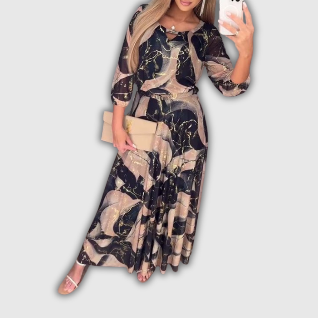 Jensine | Chiffonkjole med print