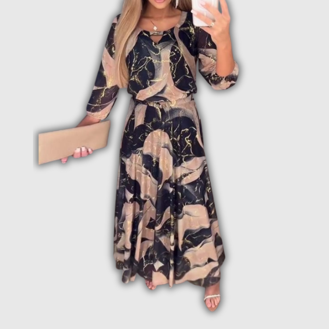 Jensine | Chiffonkjole med print