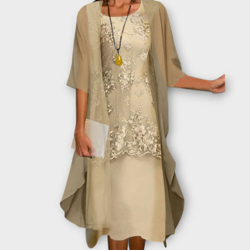 Annika – Elegant todelt chiffonkjole