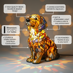 Kunstlampe i Glasmosaik – Golden Retriever
