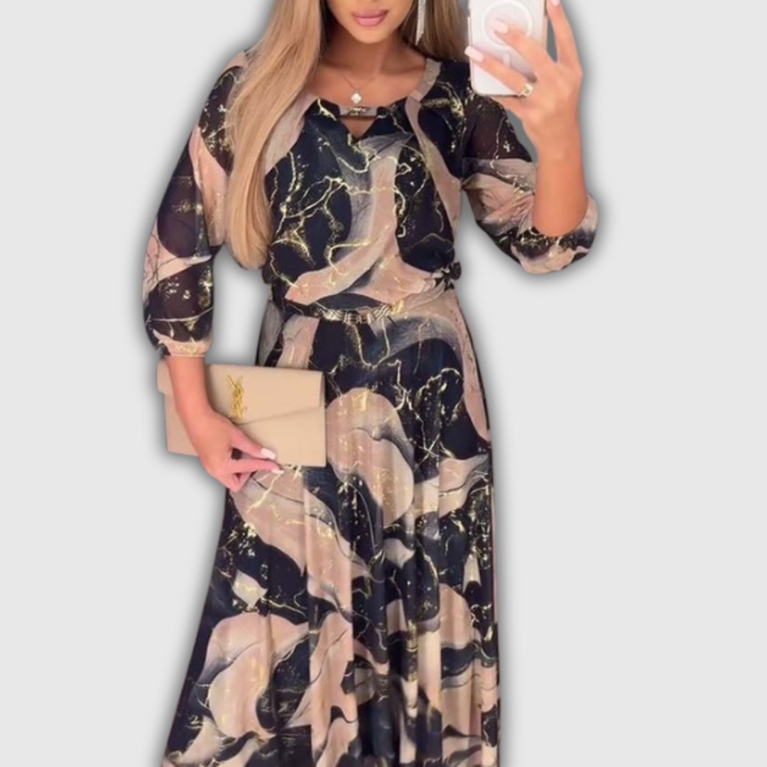 Jensine | Chiffonkjole med print