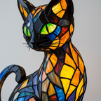 Kunstlampe i Glasmosaik – Graceful Cat