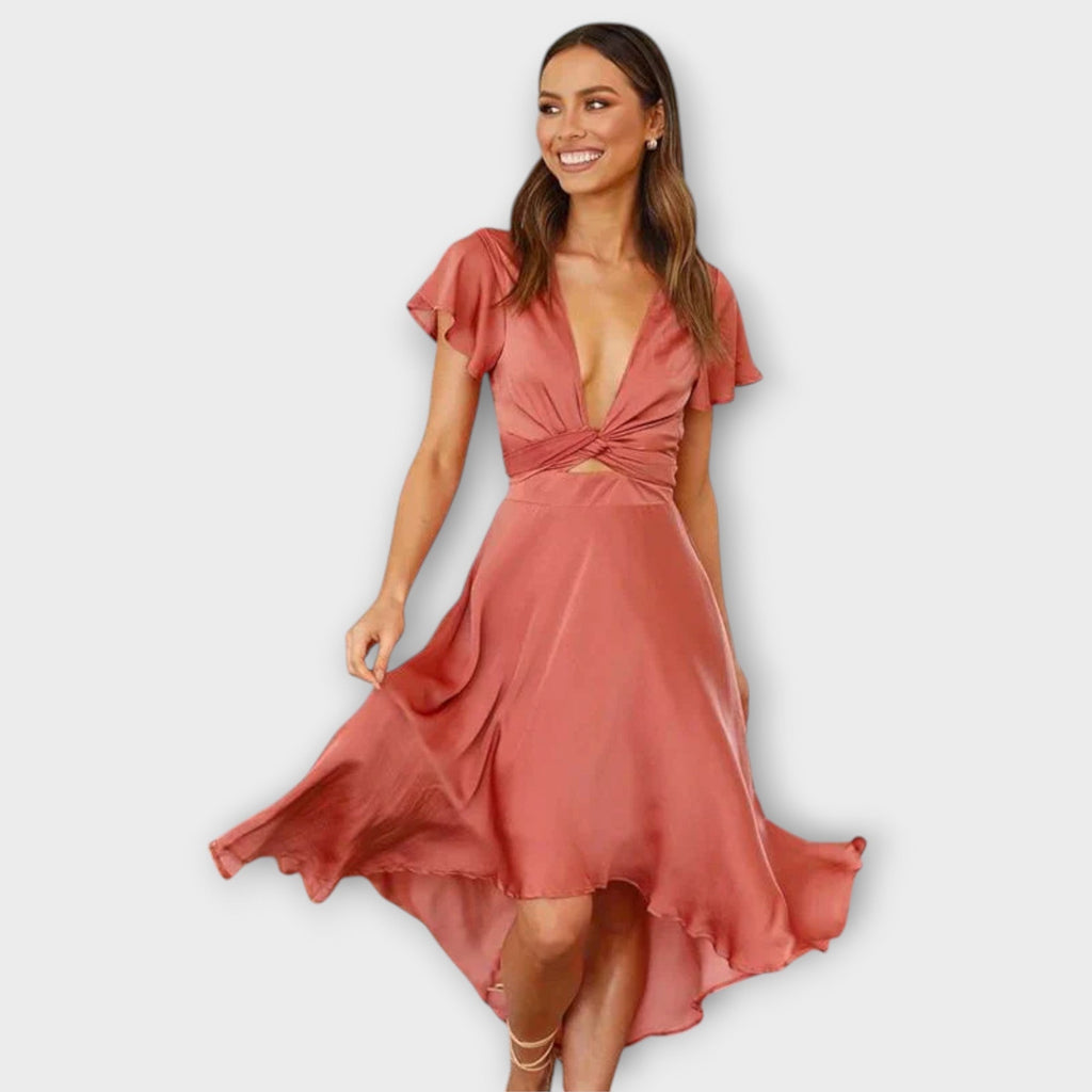 Ingeborg – Elegant midikjole med V-hals