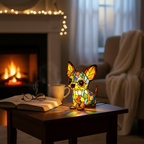 Kunstlampe i Glasmosaik – Love Chihuahua – Hanging
