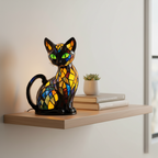 Kunstlampe i Glasmosaik – Graceful Cat