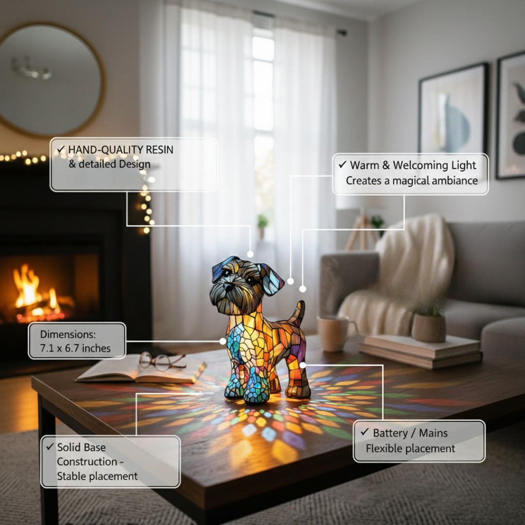 Kunstlampe i Glasmosaik – Terrier