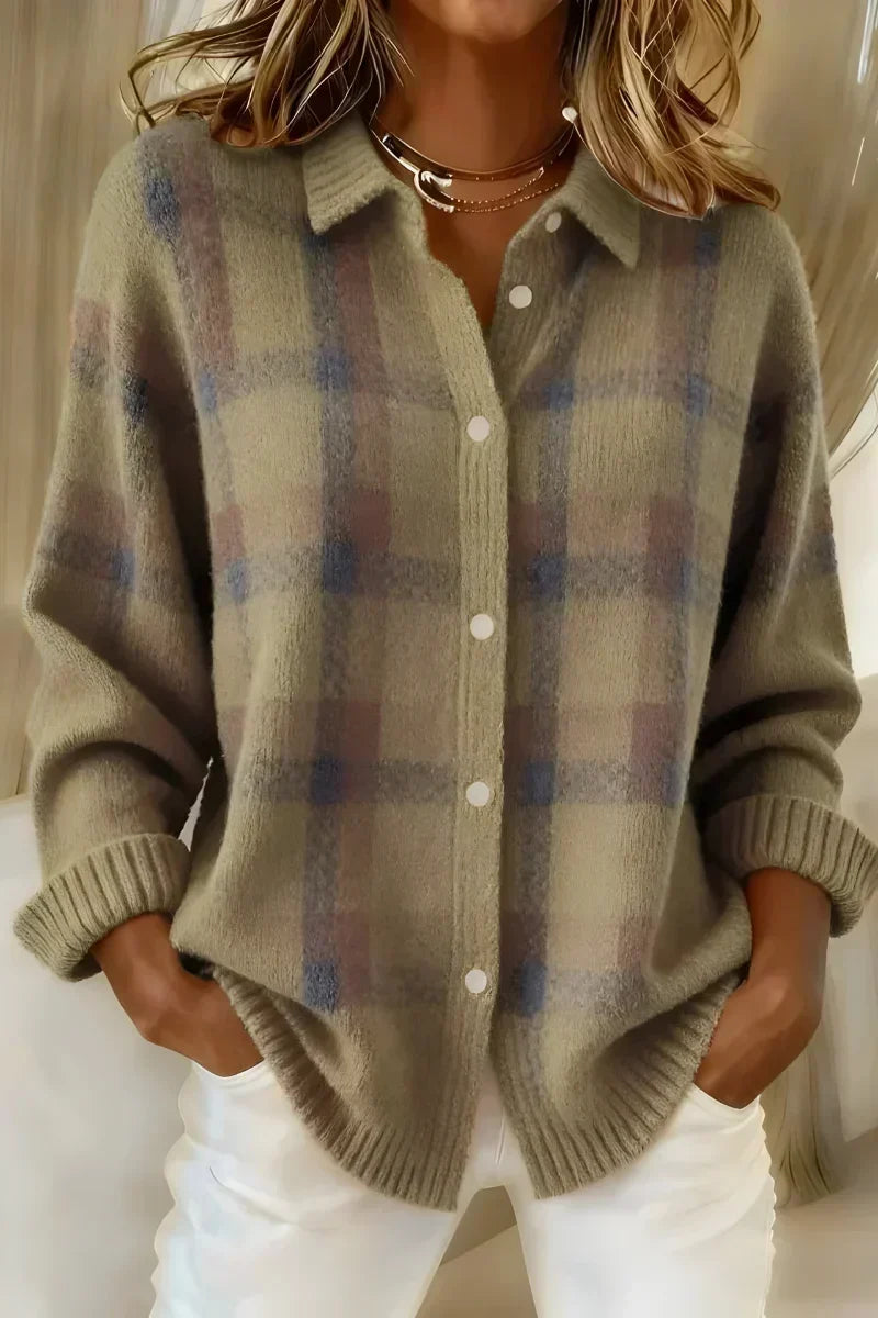 Taylor | Hyggelig ternet strikcardigan