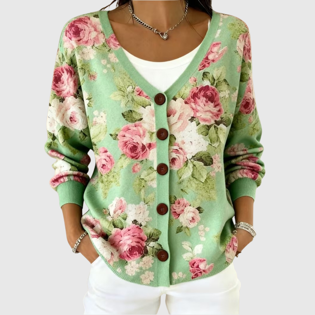 Rose | Behagelig strikcardigan med knapper