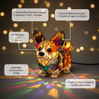 Kunstlampe i Glasmosaik – Shining Corgi