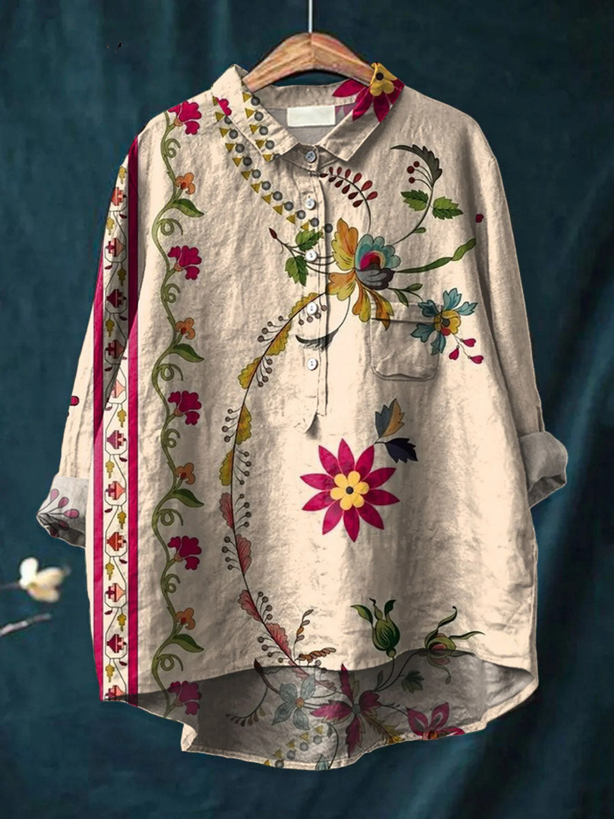 Ida | Afslappet bluse med vintage blomsterprint
