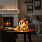 Kunstlampe i Glasmosaik – Shining Corgi